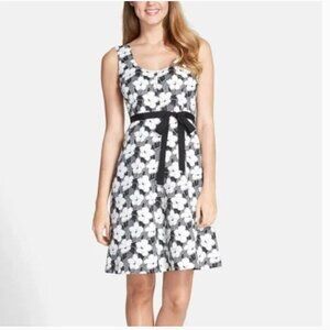 Anthropologie Tracy Reese black and white floral A-Line dress